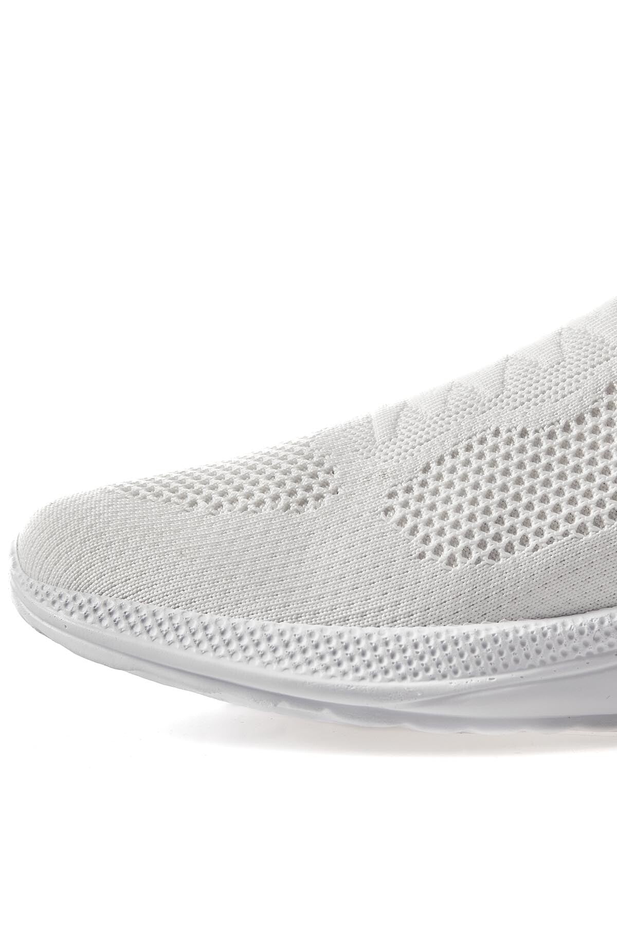 White High Sole Ribbed Slip-On Lightweight Flexible Men's Sports Shoes - 89120
