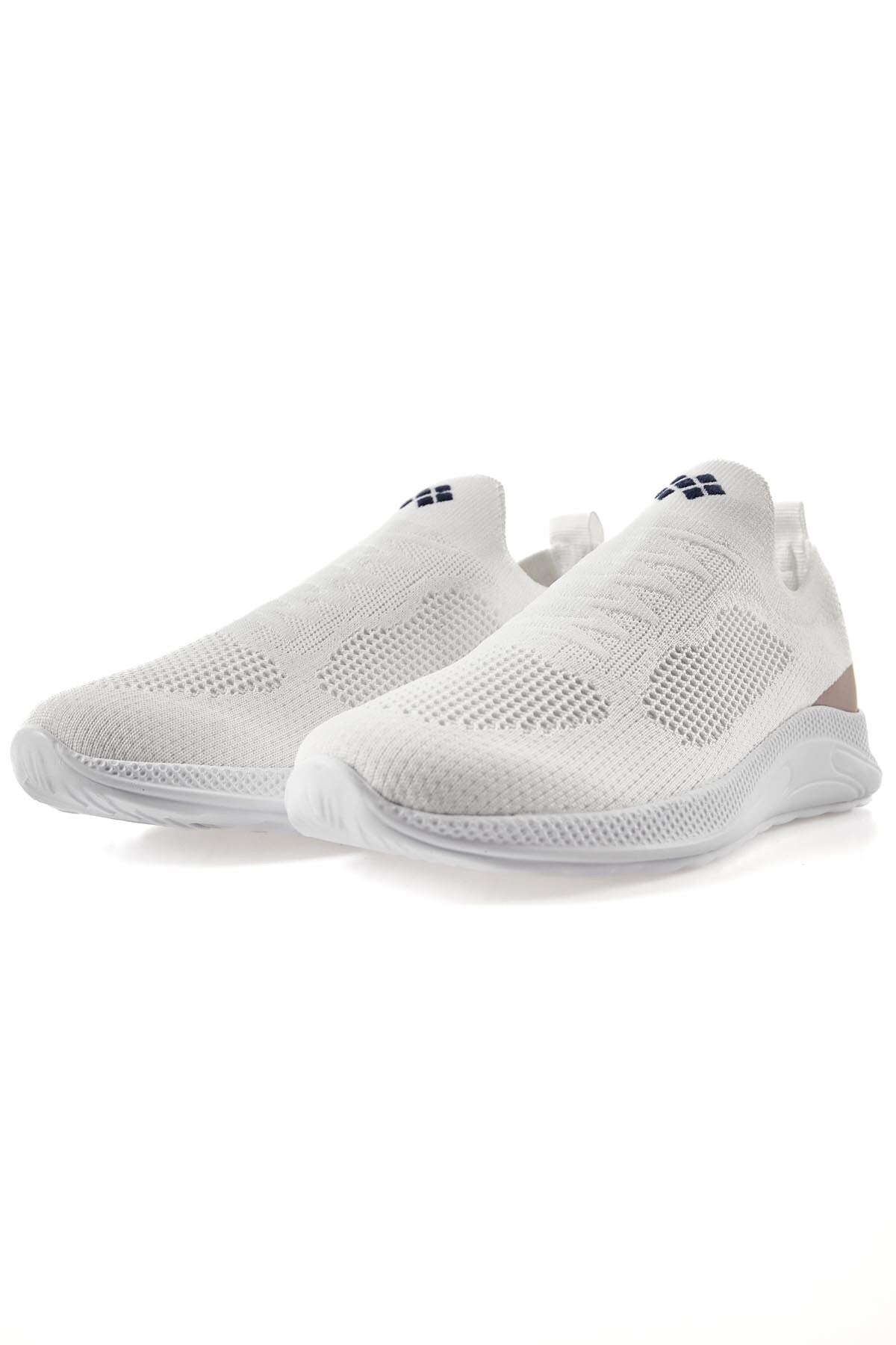 White High Sole Ribbed Slip-On Lightweight Flexible Men's Sports Shoes - 89120