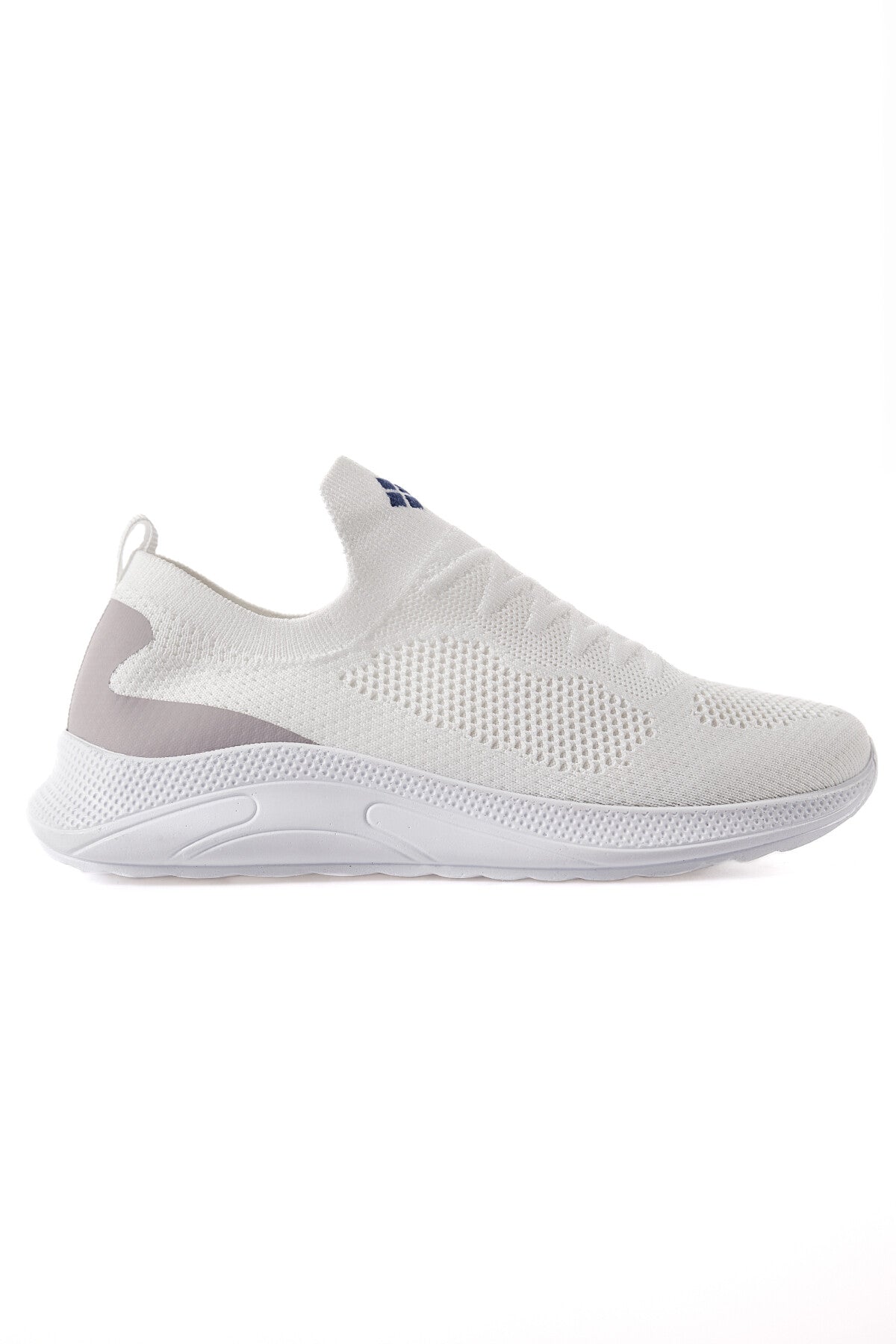 White High Sole Ribbed Slip-On Lightweight Flexible Men's Sports Shoes - 89120