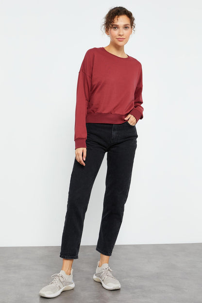Bordo Basic Comfort Fit Round Neck Women's Sweatshirt - 97114