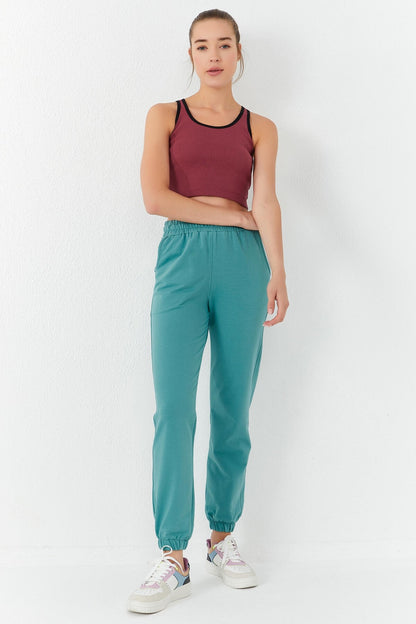 Basic Zero Sleeve Tight Fit U Collar Women's Crop Top Singlet - 97162