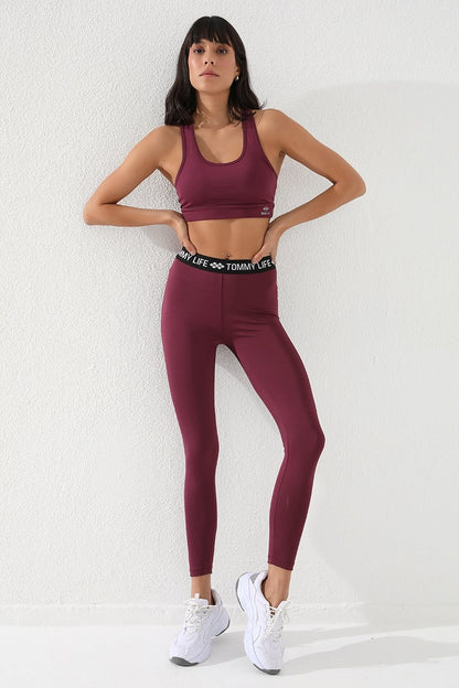Detailed Narrow Fit U Collar Women's Sports Bustier - 97120