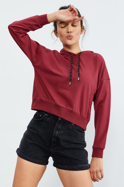 Long Sleeve Comfort Fit Hooded Women's Sweatshirt - 97115