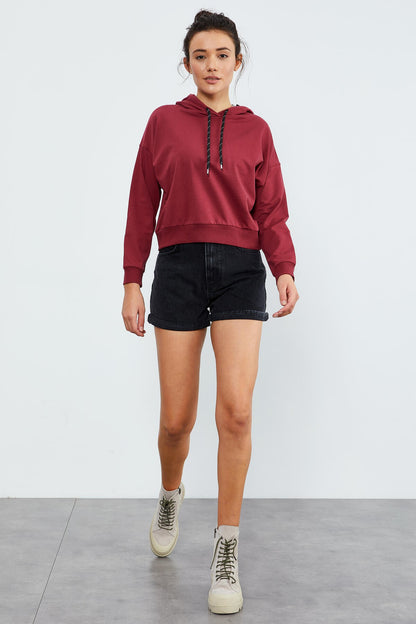 Long Sleeve Comfort Fit Hooded Women's Sweatshirt - 97115