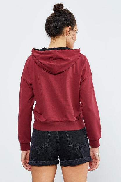 Long Sleeve Comfort Fit Hooded Women's Sweatshirt - 97115