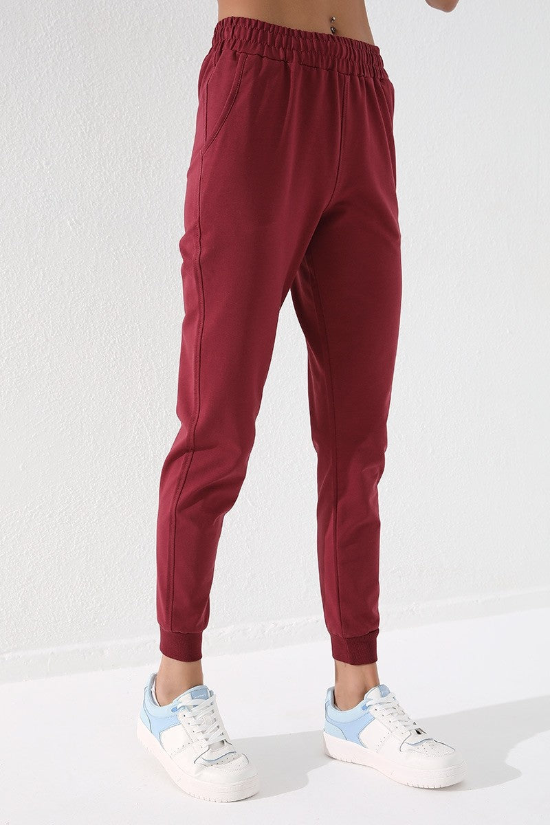 High Waist Jogger Comfort Fit Cuffed Women's Tracksuit Bottom - 94561