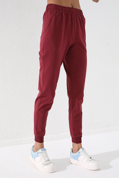 High Waist Jogger Comfort Fit Cuffed Women's Tracksuit Bottom - 94561