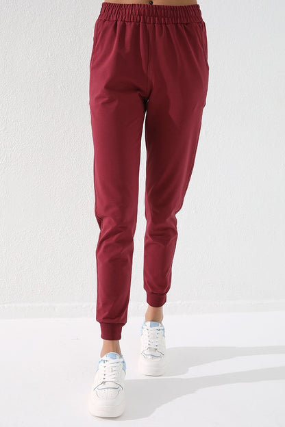High Waist Jogger Comfort Fit Cuffed Women's Tracksuit Bottom - 94561