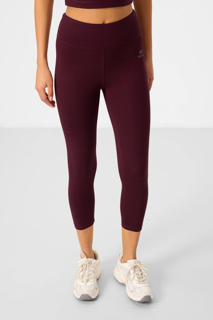 Bordo high waist capri crop t-shirt slim fit women tights set - 95285