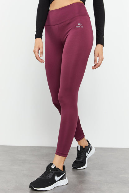 High Waist Stretch Slim Fit Tapered Leg Women's Tights - 94545