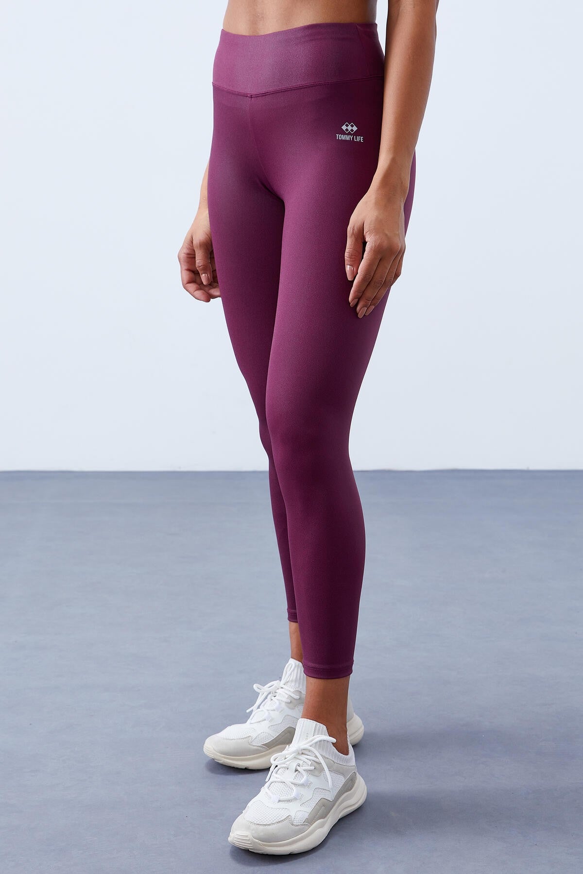 High Waist Wrap Cross Back Detailed Slim Fit Women's Tights Set - 95282