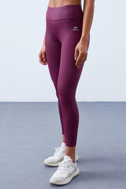 High Waist Wrap Cross Back Detailed Slim Fit Women's Tights Set - 95282