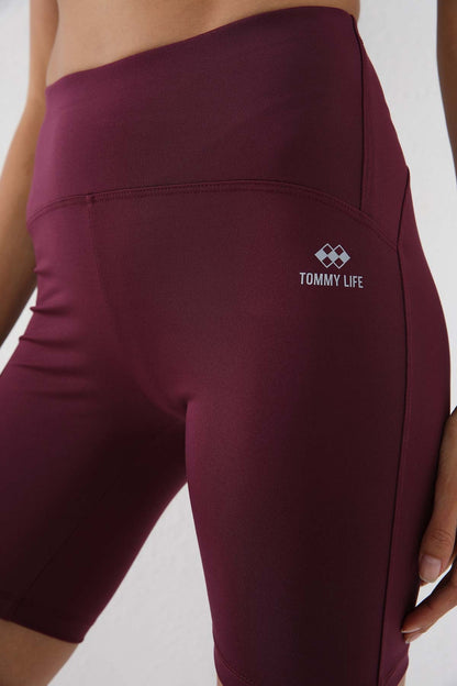 High Waist Wrap-up Short Biker Women's Tights - 91007