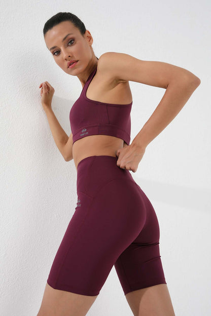 High Waist Wrap-up Short Biker Women's Tights - 91007