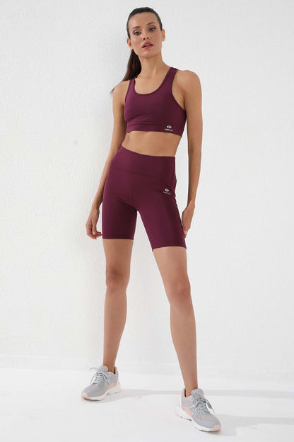 High Waist Wrap-up Short Biker Women's Tights - 91007