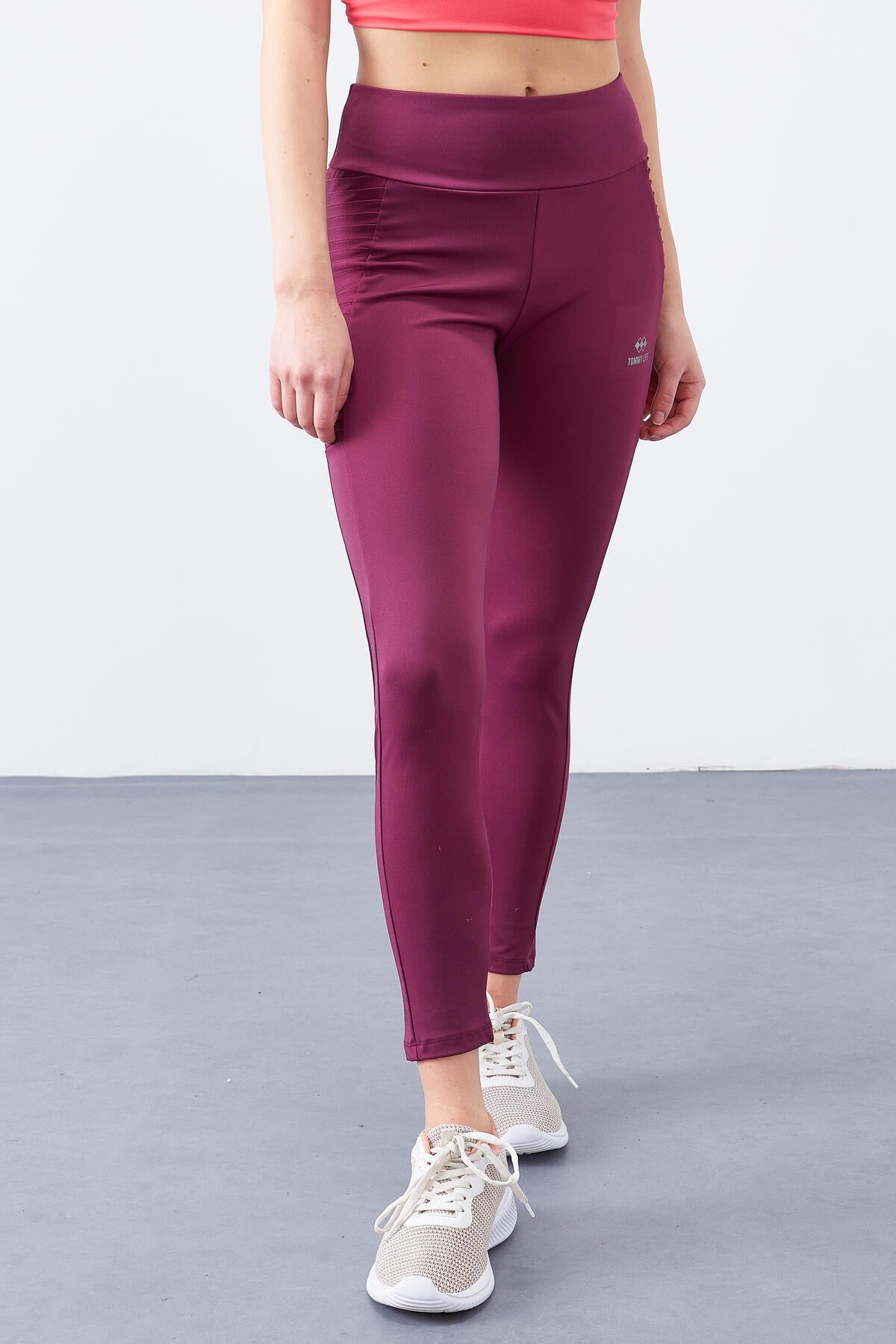 High Waist Wrap-up Slim Fit Tapered Leg Women's Tights - 94568