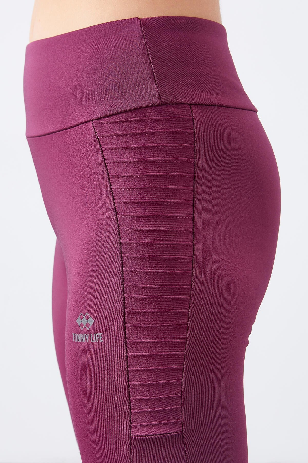 High Waist Wrap-up Slim Fit Tapered Leg Women's Tights - 94568