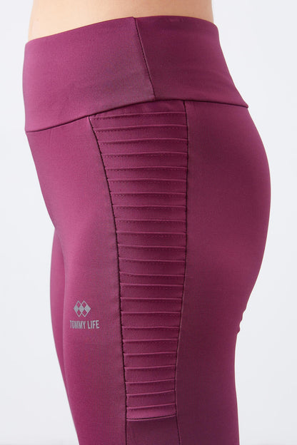 High Waist Wrap-up Slim Fit Tapered Leg Women's Tights - 94568