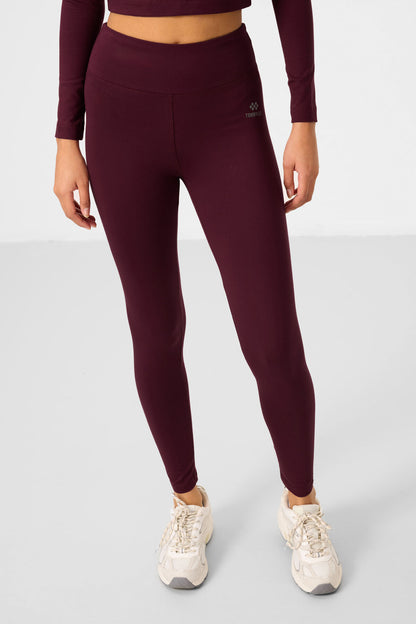 High Waist Long Sleeve Slim Fit Crop Top Women's Tights Set - 95286