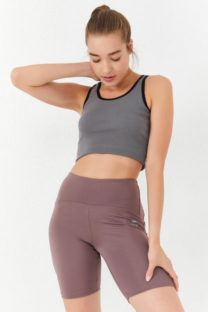 Basic Zero Sleeve Narrow Cut U Neck Women's Crop Top Singlet - 97162
