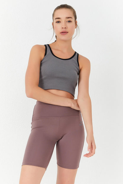 Basic Zero Sleeve Narrow Cut U Neck Women's Crop Top Singlet - 97162