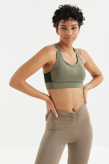 Cross Back Detailed Slim Fit U Collar Pedal Women's Sports Bustier - 97121