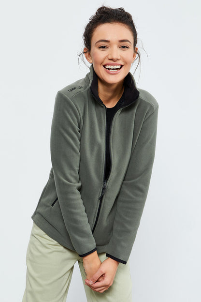 Zippered Comfort Fit Women's Fleece Sweatshirt - 97173