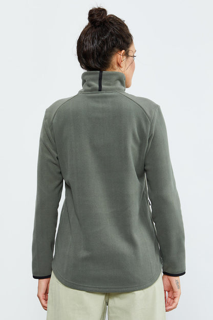 Zippered Comfort Fit Women's Fleece Sweatshirt - 97173