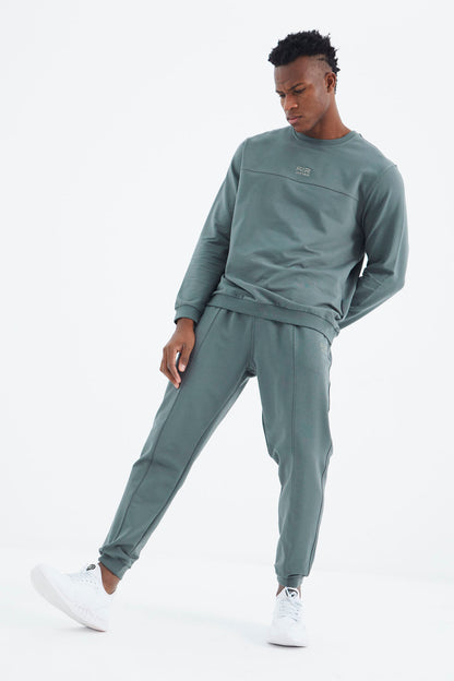 Keith Khaki Basic Men's Tracksuit Set - 85231
