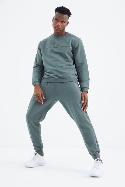 Keith Khaki Basic Men's Tracksuit Set - 85231