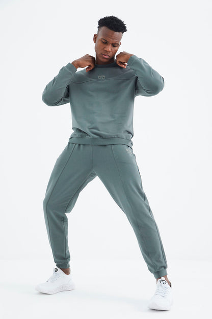 Keith Khaki Basic Men's Tracksuit Set - 85231