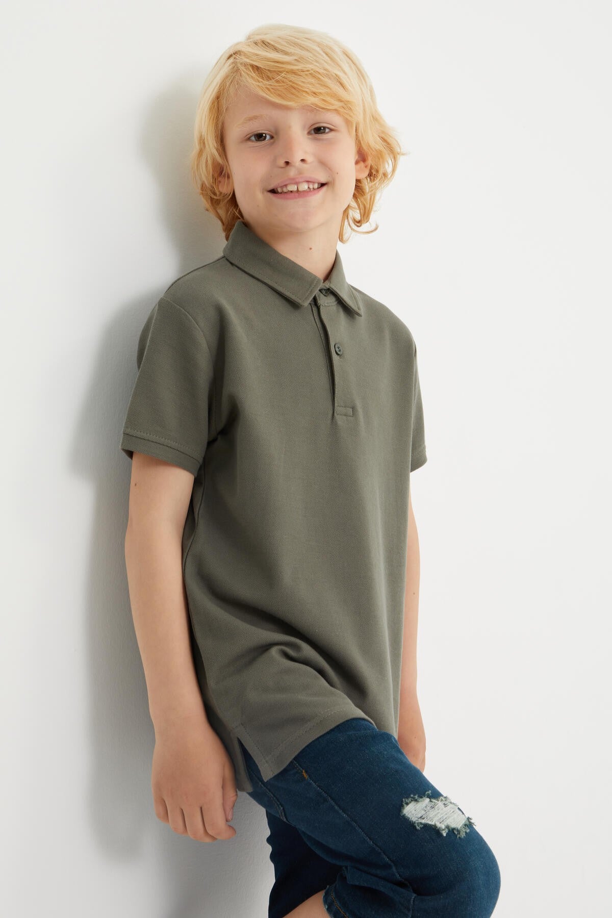 Classic Short Sleeve Polo Collar Boys' T-Shirt - 10962