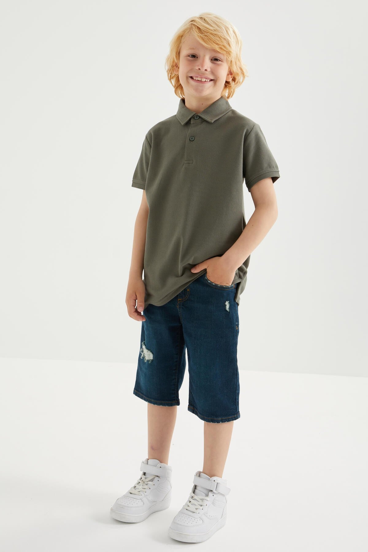 Classic Short Sleeve Polo Collar Boys' T-Shirt - 10962