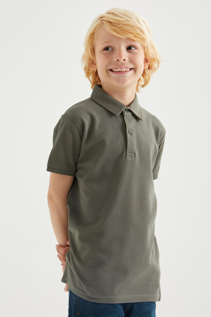 Classic Short Sleeve Polo Collar Boys' T-Shirt - 10962