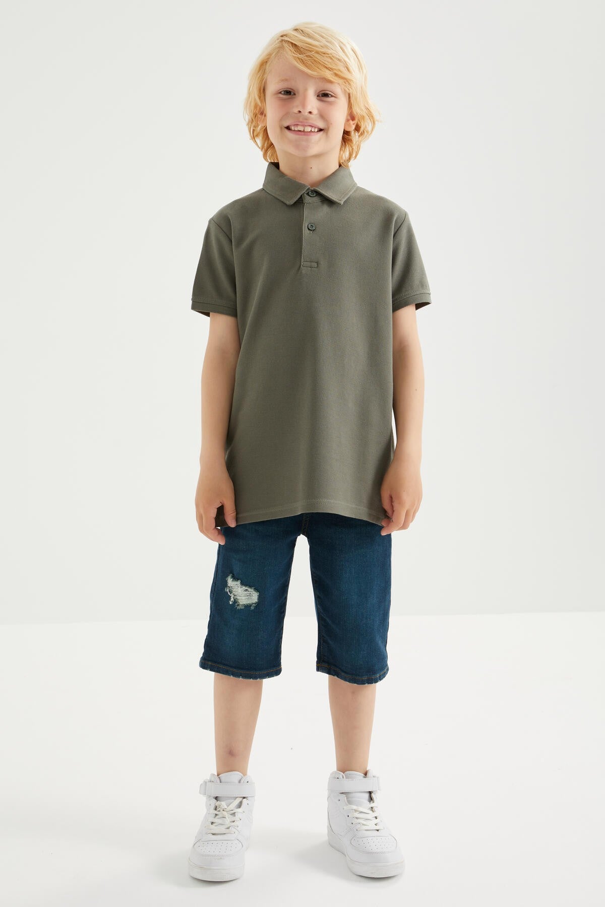 Classic Short Sleeve Polo Collar Boys' T-Shirt - 10962