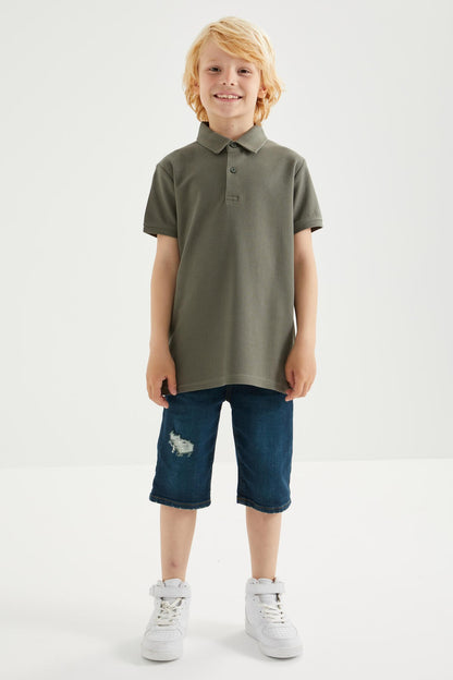 Classic Short Sleeve Polo Collar Boys' T-Shirt - 10962