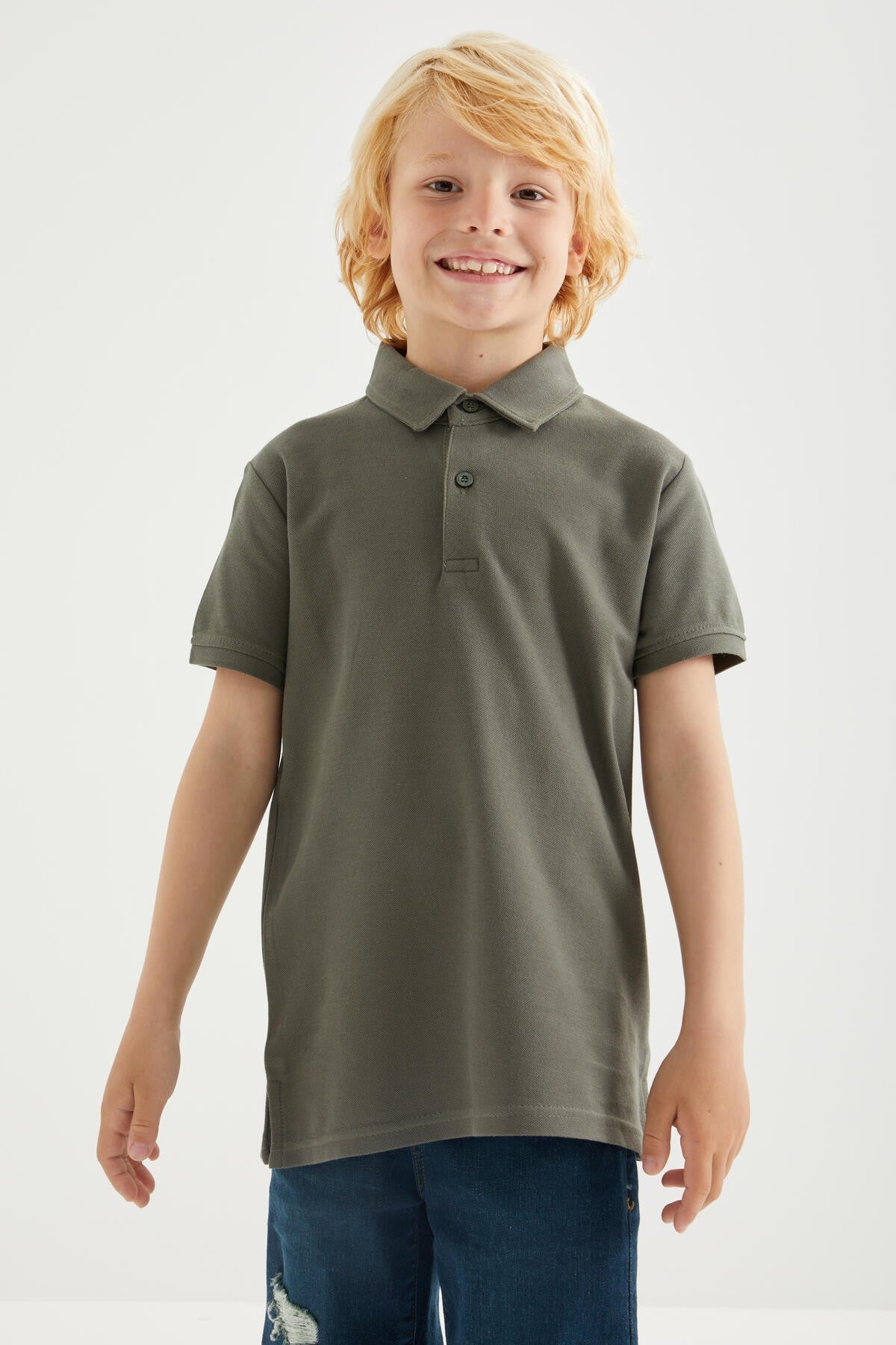 Classic Short Sleeve Polo Collar Boys' T-Shirt - 10962