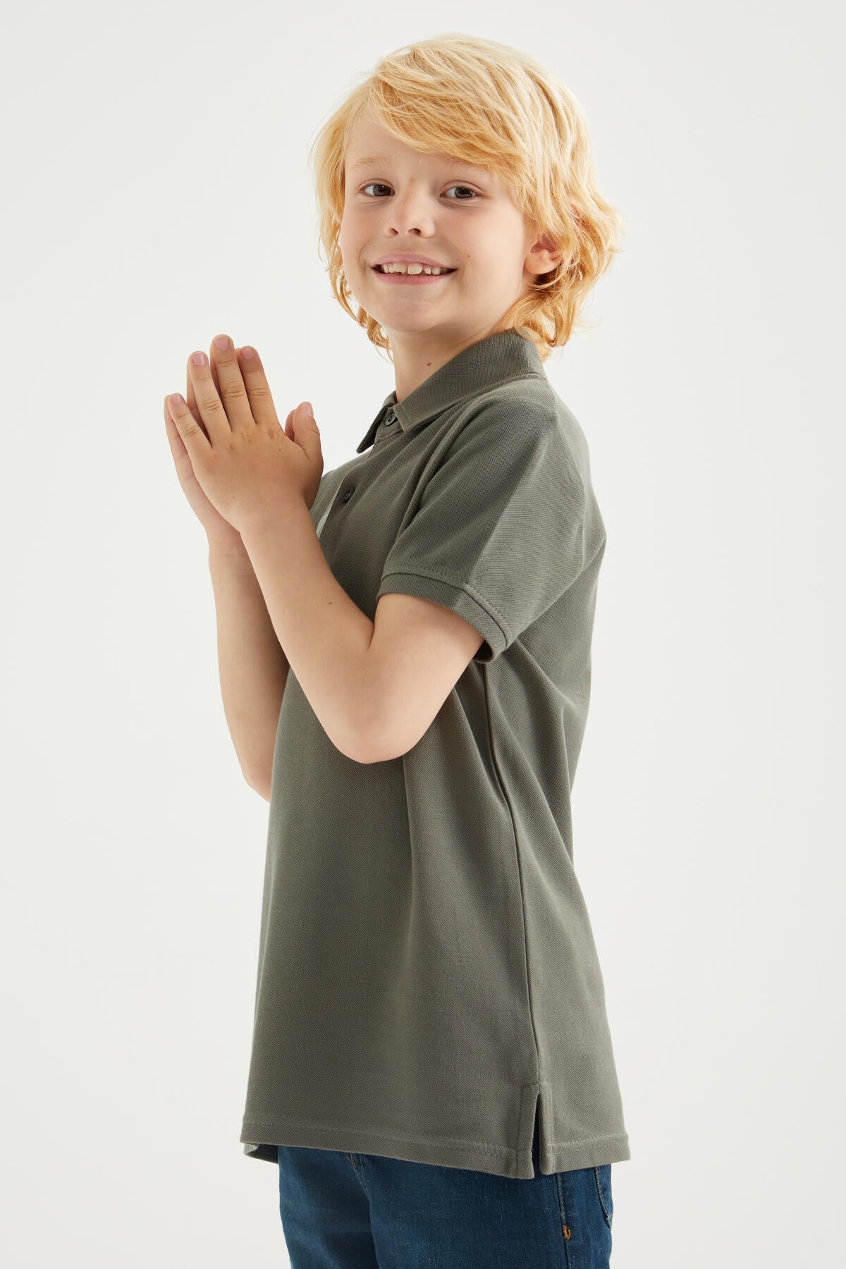 Classic Short Sleeve Polo Collar Boys' T-Shirt - 10962