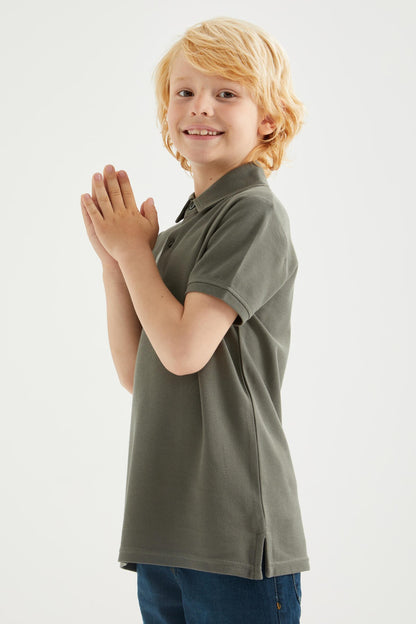 Classic Short Sleeve Polo Collar Boys' T-Shirt - 10962