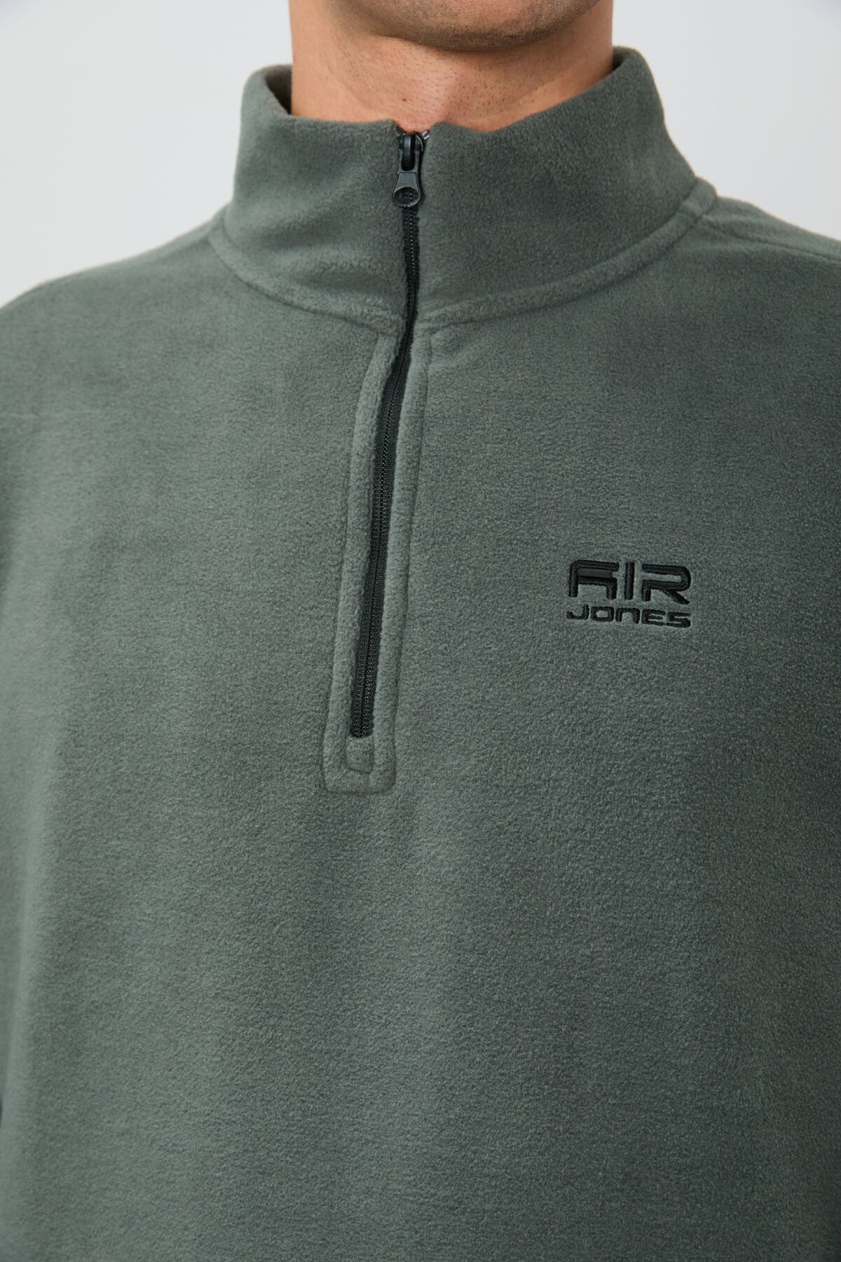 River Khaki Stand-Up Collar Men's Fleece Sweatshirt - 88310