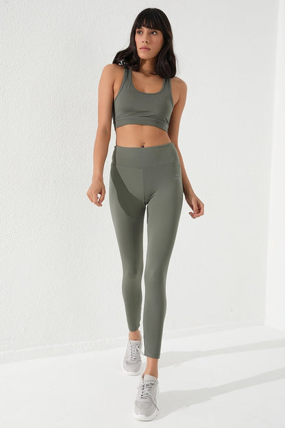 Detailed Sleeve and Collar Women's Sports Bustier - 97120