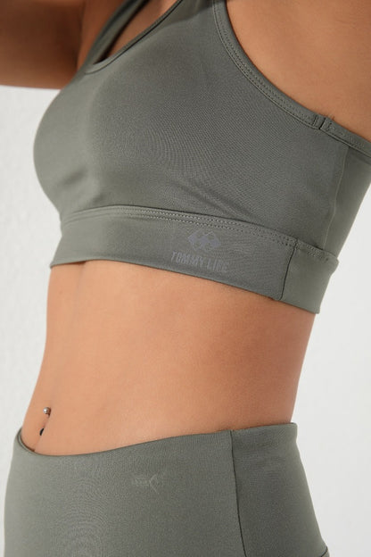 Detailed Sleeve and Collar Women's Sports Bustier - 97120