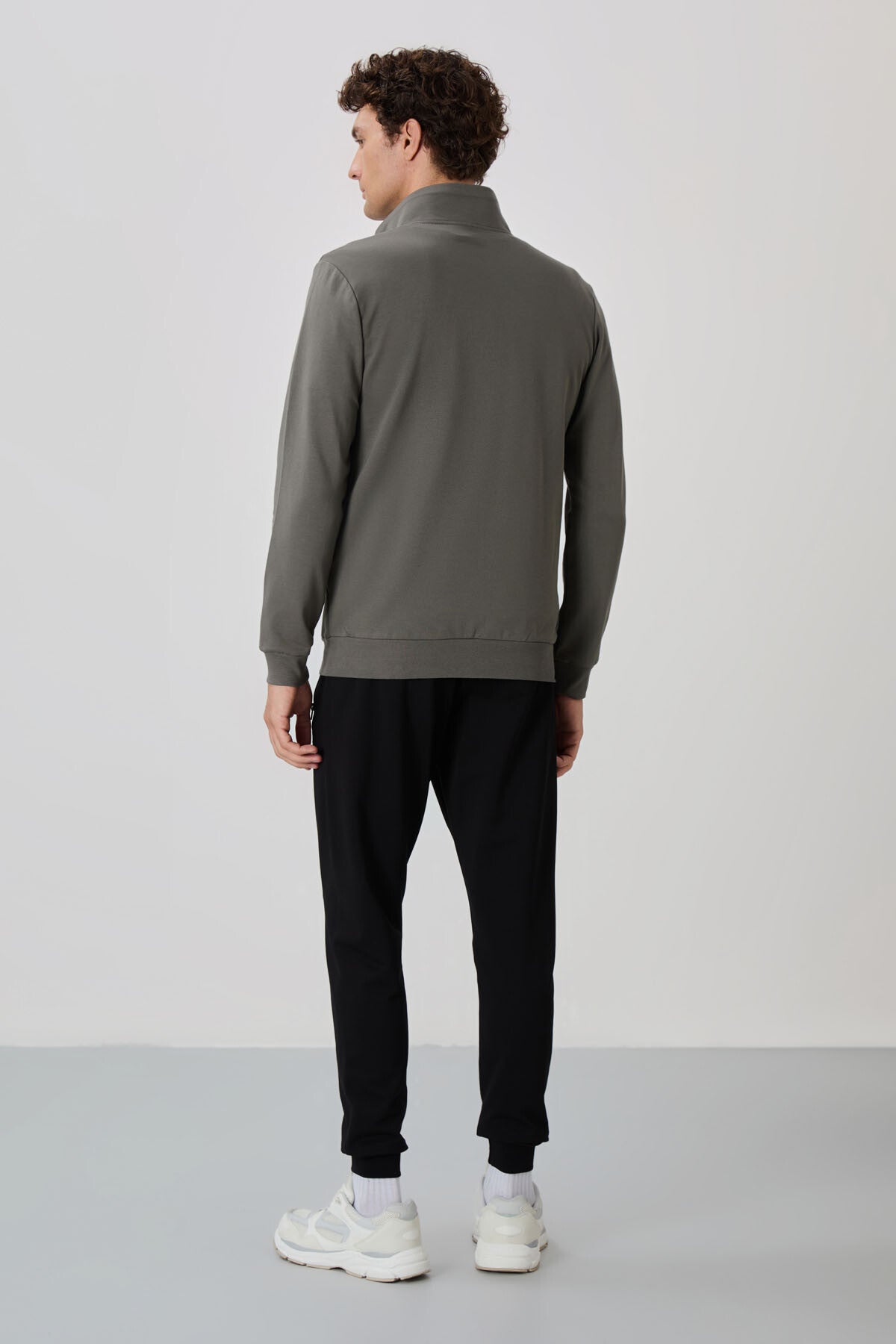 Khaki - Black Jogger Tracksuit Set - 85178