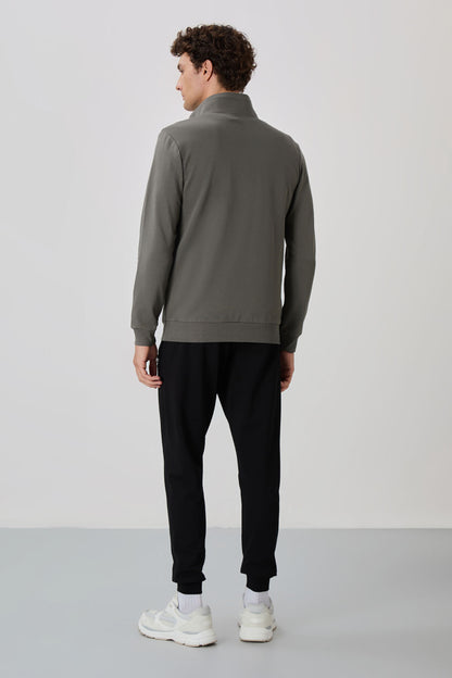 Khaki - Black Jogger Tracksuit Set - 85178