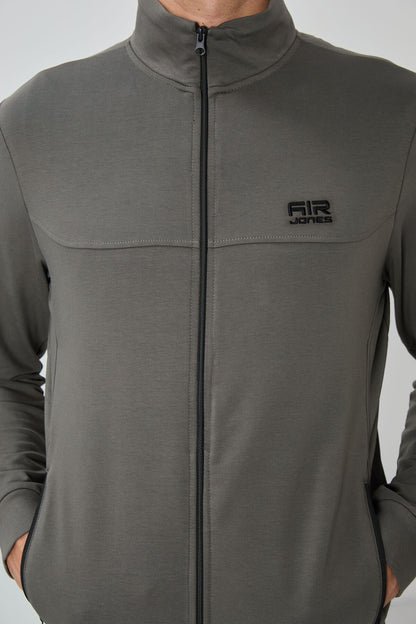 Khaki - Black Jogger Tracksuit Set - 85178