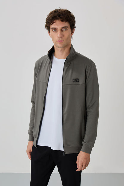 Khaki - Black Jogger Tracksuit Set - 85178