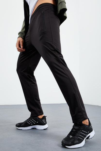 High Neck Zipper Standard Fit Classic Cuff Men's Tracksuit Set - 85162