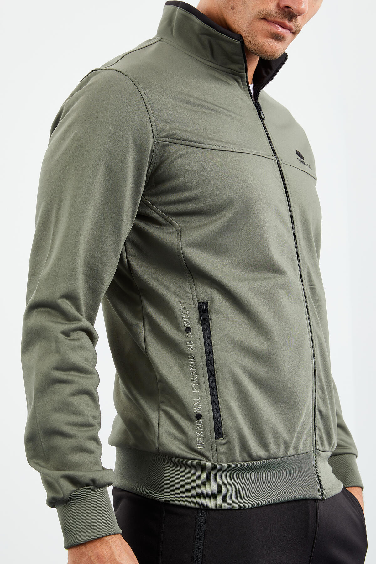 High Neck Zipper Standard Fit Classic Cuff Men's Tracksuit Set - 85162