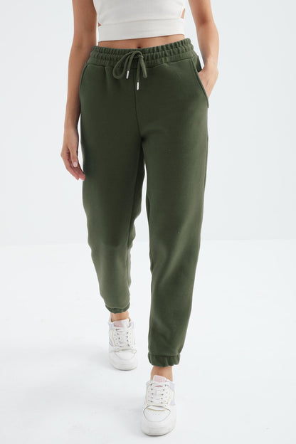 High Waist Basic Laced Jogger Polar Women's Tracksuit Bottom - 94622