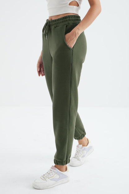 High Waist Basic Laced Jogger Polar Women's Tracksuit Bottom - 94622